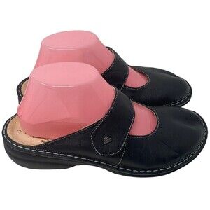 NEW Finn Comfort Women's Stanford Comfort Mule Black Leather Size 39 EU 8 US